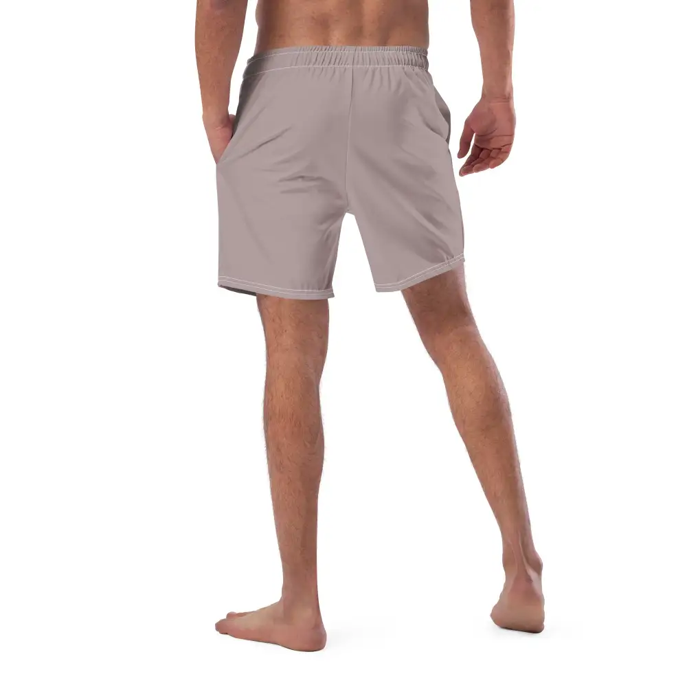 Stretch Pocketed Printed Swim Trunks