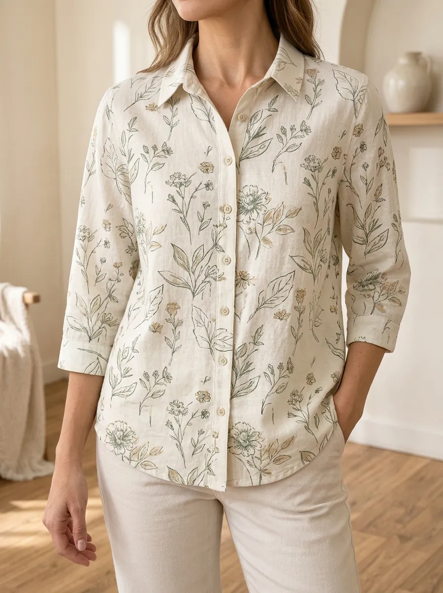 Women's Botanical Nature Lover Wildflower Countryside Shirt