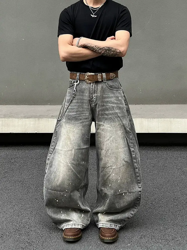 Balloon Paint-Splatter Stone-Wash Jeans