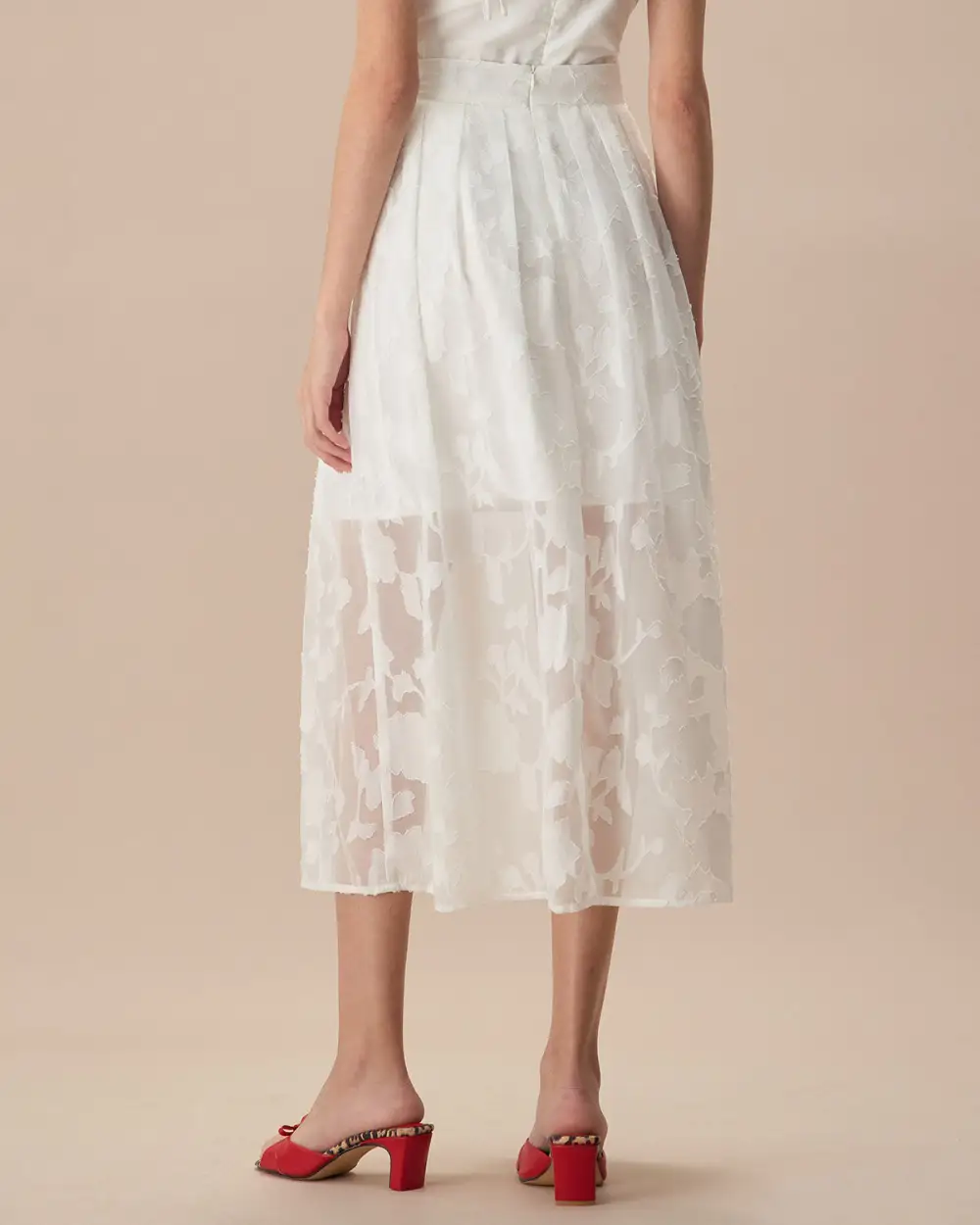 Floral High Rise Midi Skirt