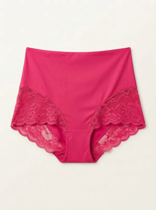 Comfort High-Waisted Floral-Lace Lace-Trimmed Panties