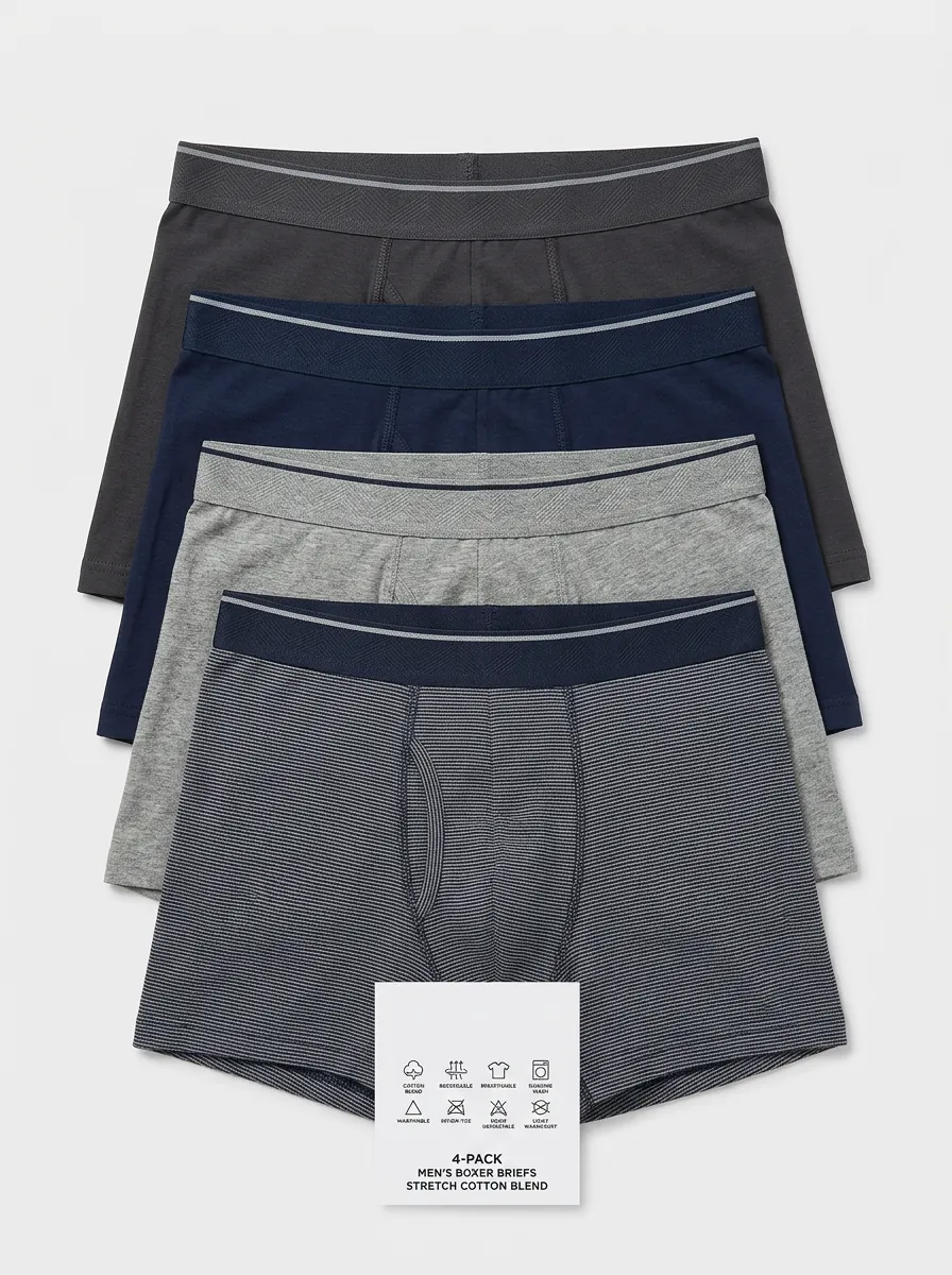 Flexible Easy Fit Four Pack Briefs