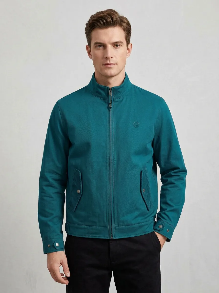 Men's Ridge Outdoor Olive Green Stand Collar Zip-Up Jacket