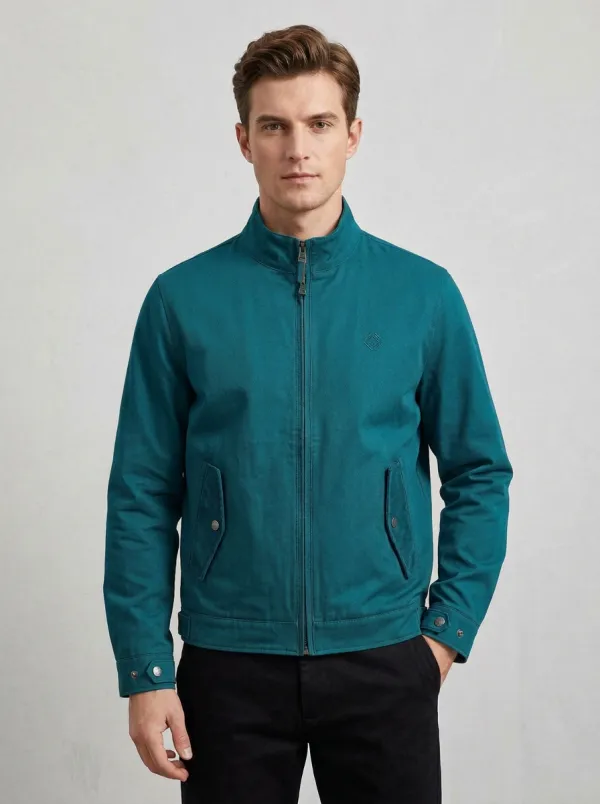 Men's Ridge Outdoor Olive Green Stand Collar Zip-Up Jacket