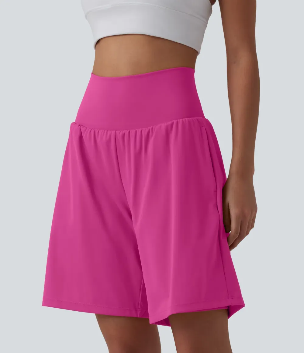 SoftlyZero Airy Super High Waisted 2-in-1 Cool Touch Yoga Shorts 9