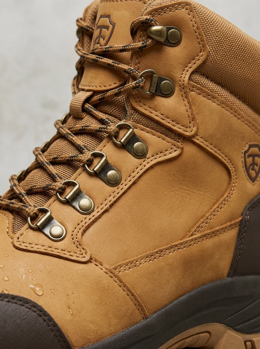 Men's Logo Waterproof Leather Printed Work Boots