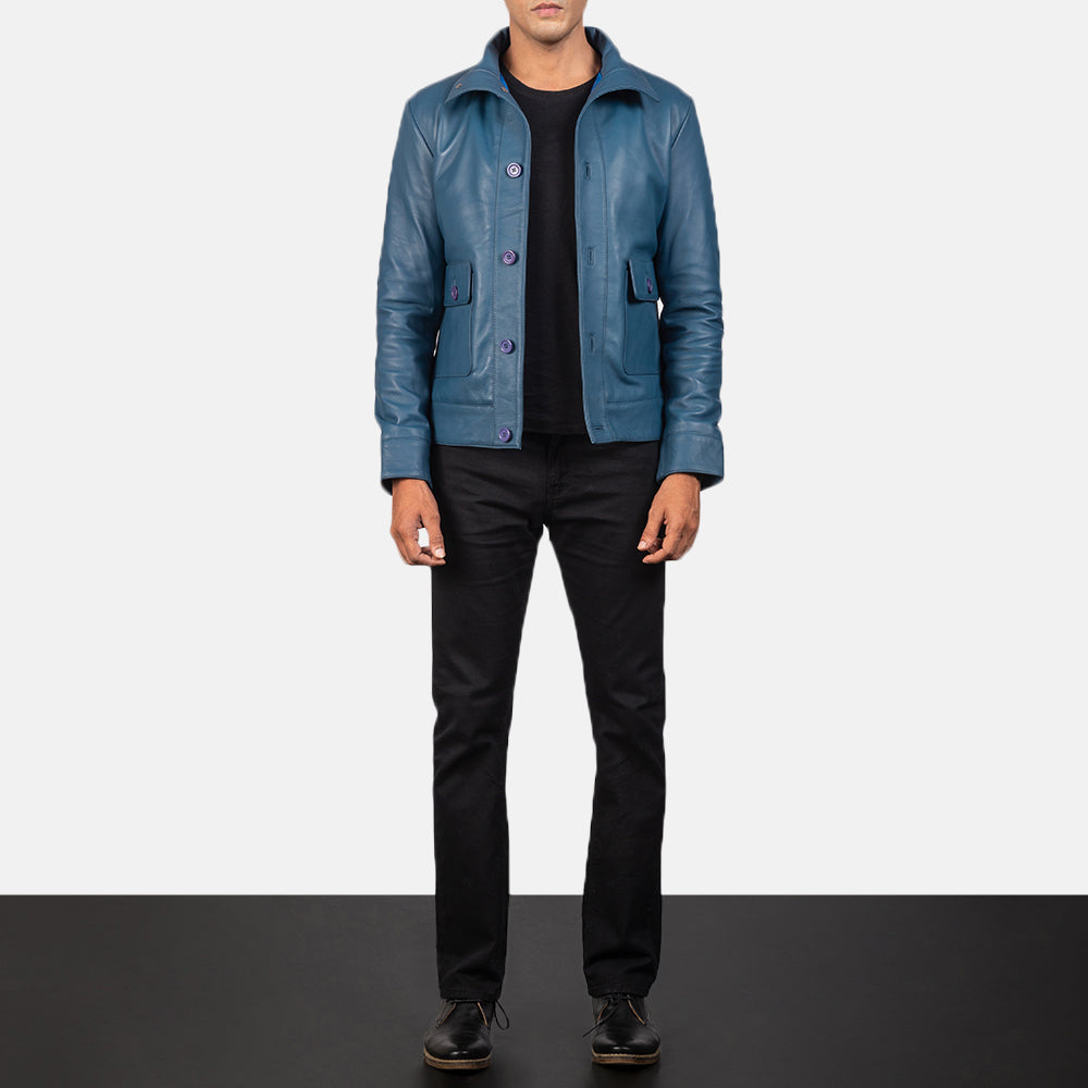 Men's Classic Casual Bomber Leather Jacket
