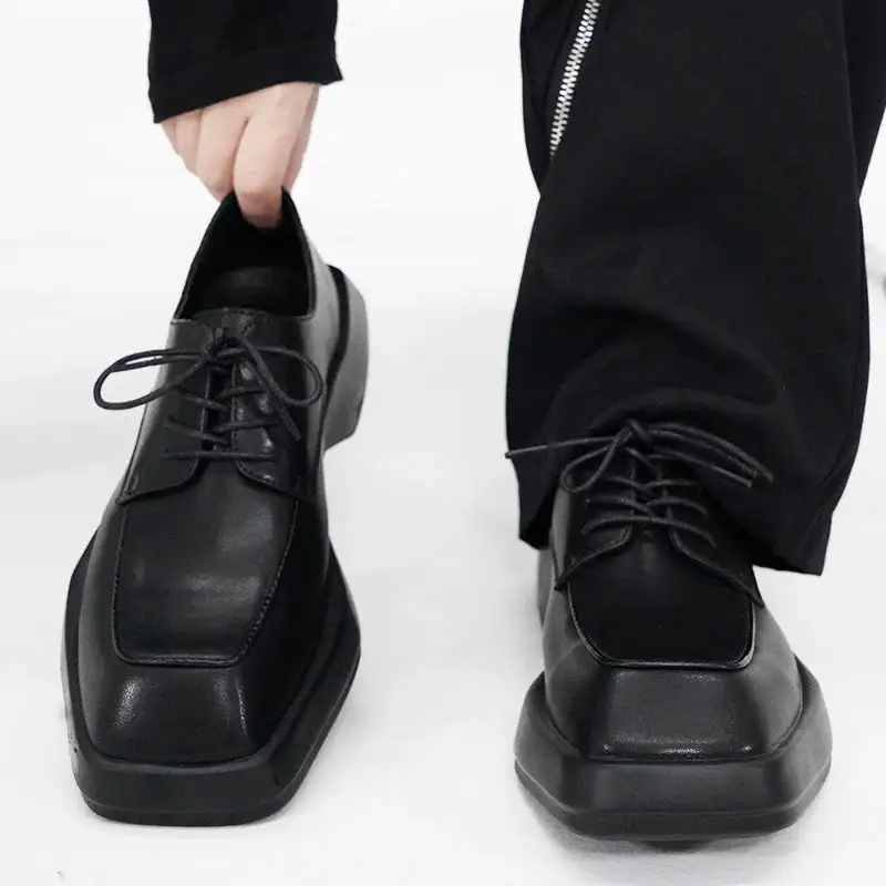 Square Toe Leather Casual Shoes