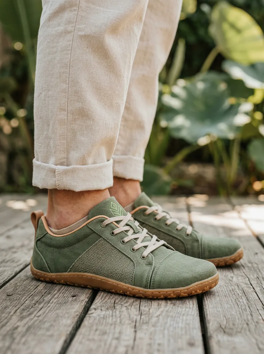 Trail-Inspired Leaf Graphic Outdoor Look Unisex Barefoot Shoes