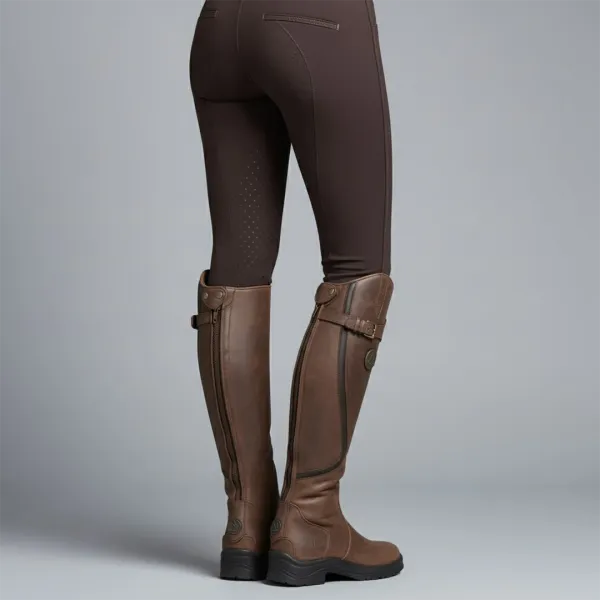 Leather Knee Tall Boots Waterproof Flat Boots Everyday Wear