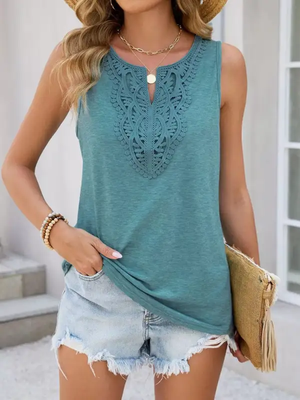 Refined Refined Lace-Trim Tank Top