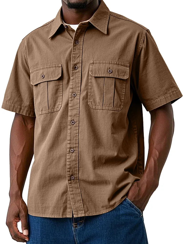 Textured Double Pocket Shirt
