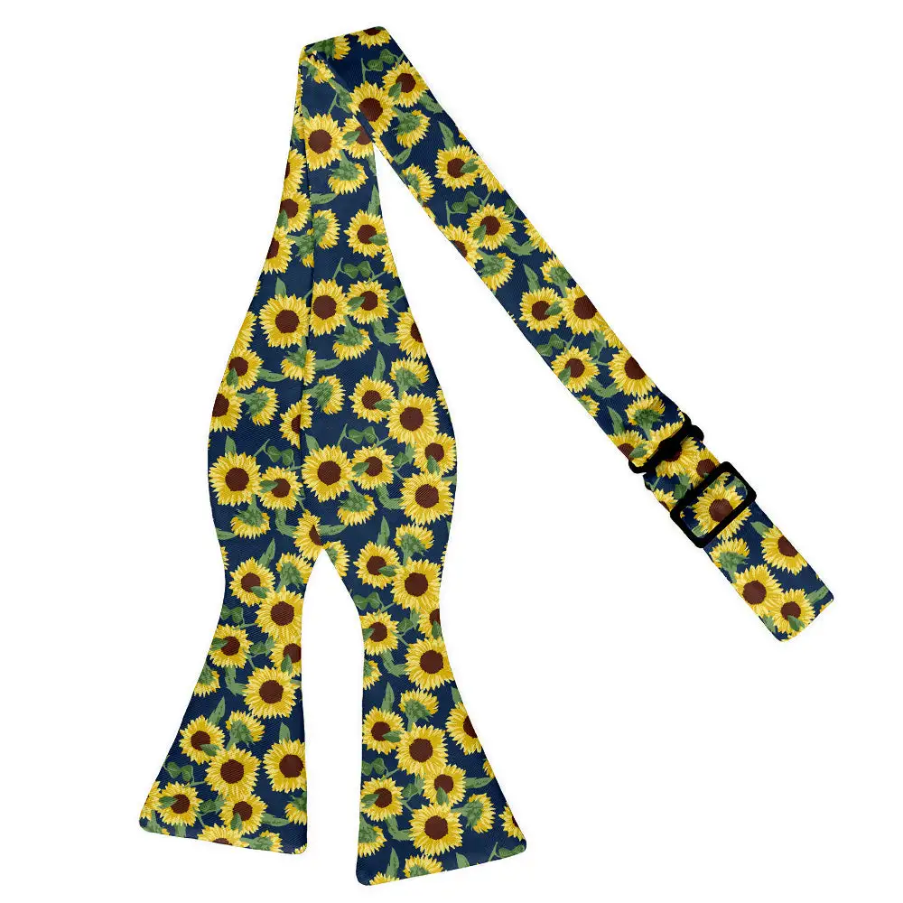 Sunflower Floral Motif Bow Tie