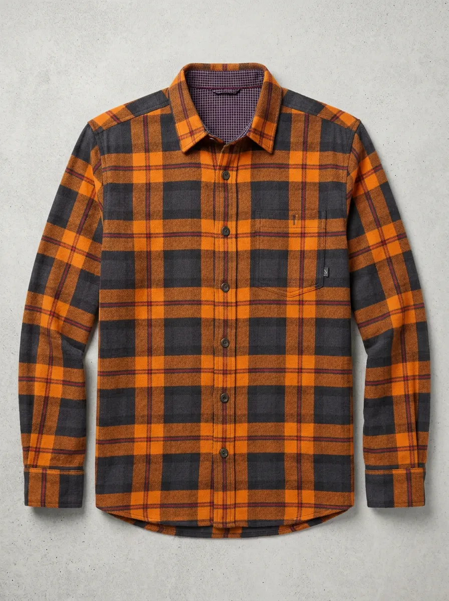 Men's Training-Inspired Plaid Printed Flannel Shirt