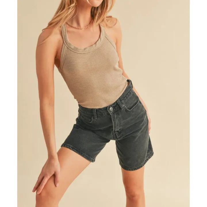 Scoop Neck Ribbed Tank