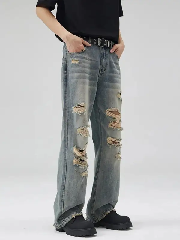 Distressed Wide Leg Vintage Jeans