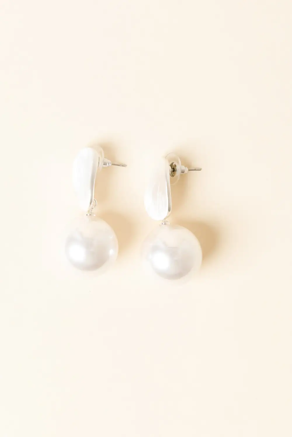 Geometric Pearl Drop Earrings