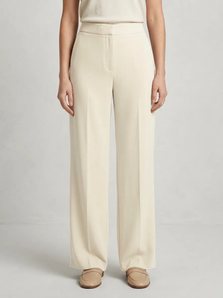 Relaxed High-Waisted Wide-Leg Trousers