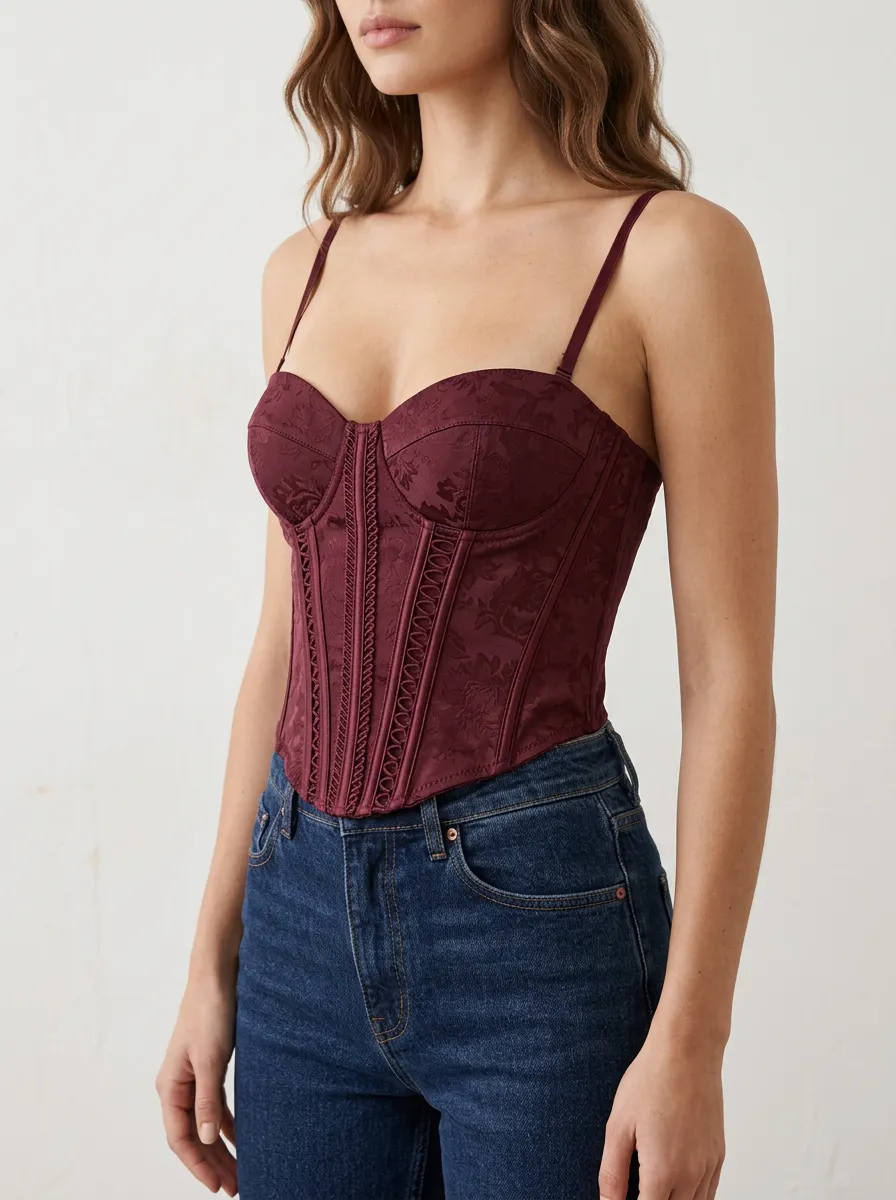 Jacquard Women's Corset Top
