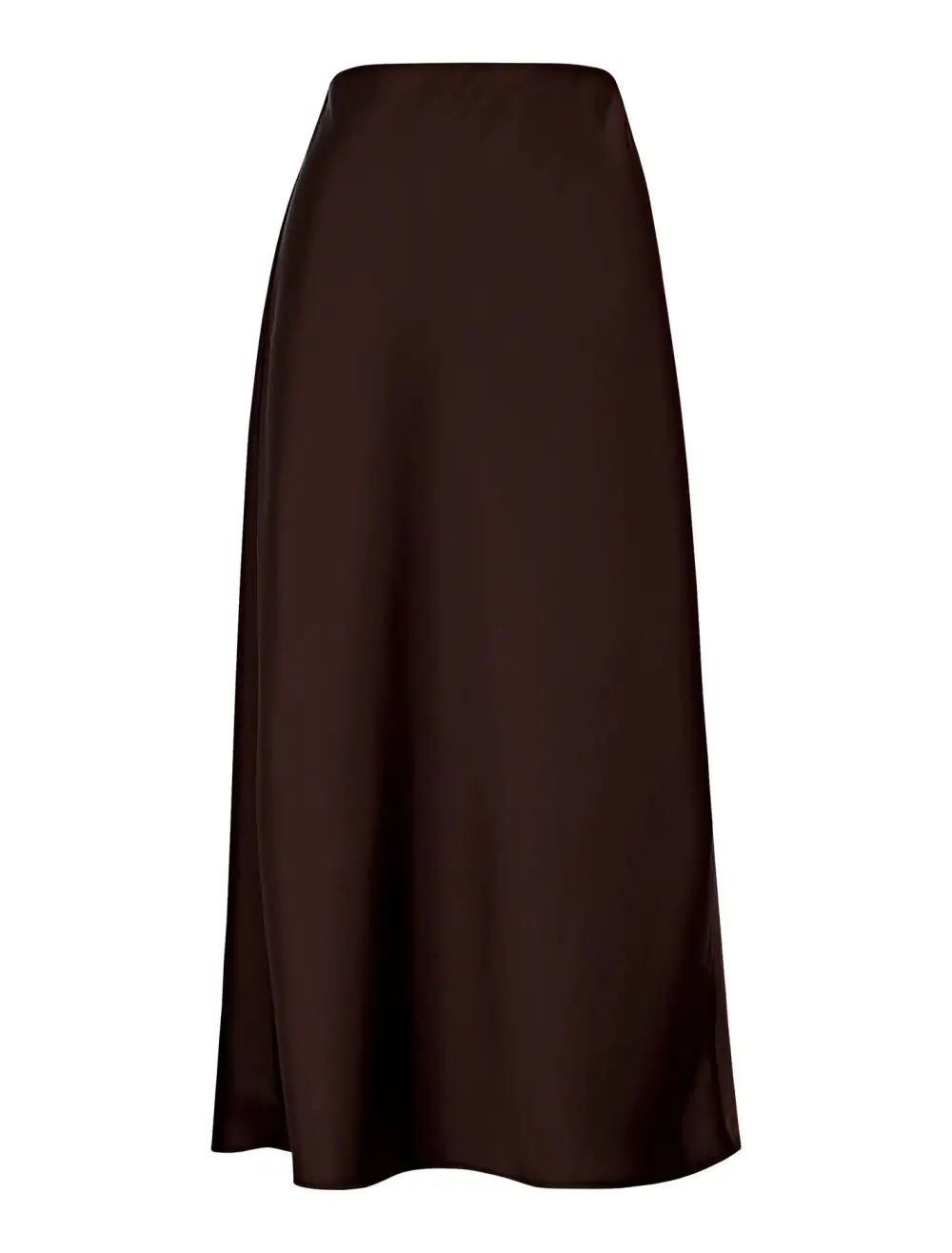 Brown Tailored Midi Pencil Skirt