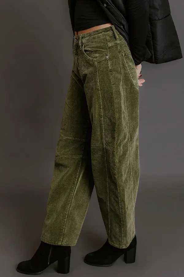 High Waist Relaxed Barrel Leg Baggy Pants