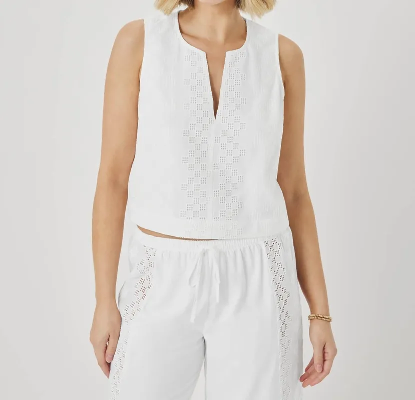 Lightweight Eyelet Tank Top
