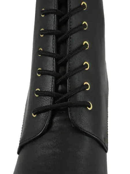 Women's Classic Country Lace Up Faux Leather Ankle Boots