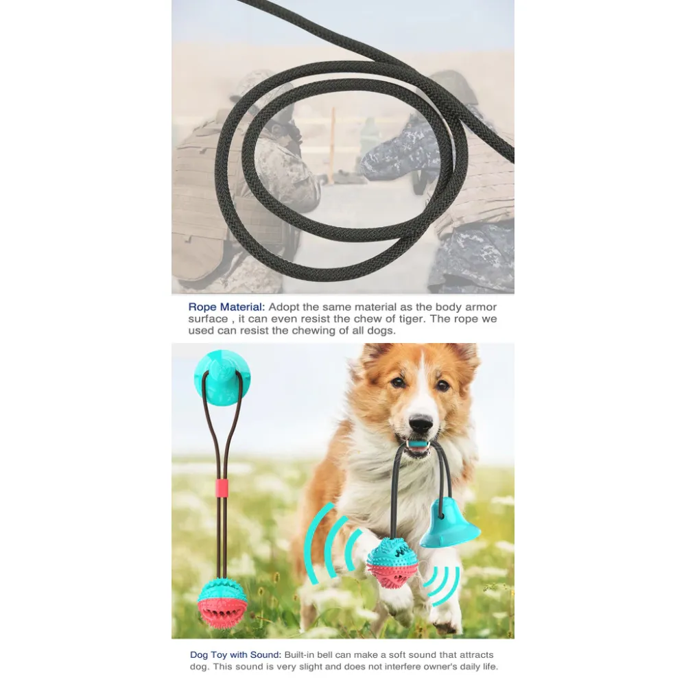 Dental Chew Ball for Dogs - Teeth Cleaning Suction Cup Toy