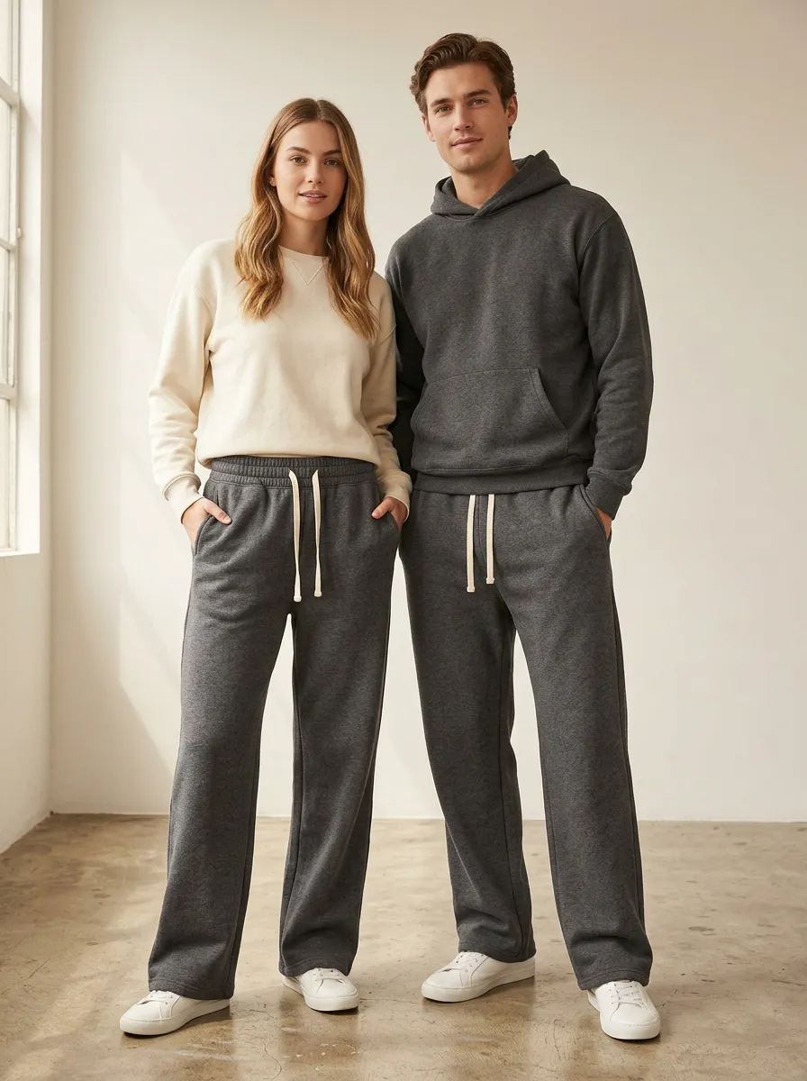 Unisex Comfort-Fit Graphic Wide-Leg Sweatpants