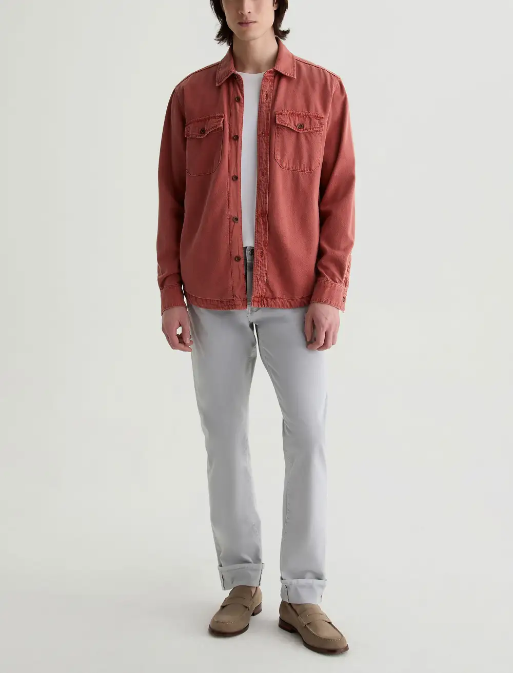 Men's Button Front Flap Pocket Shirt Jacket