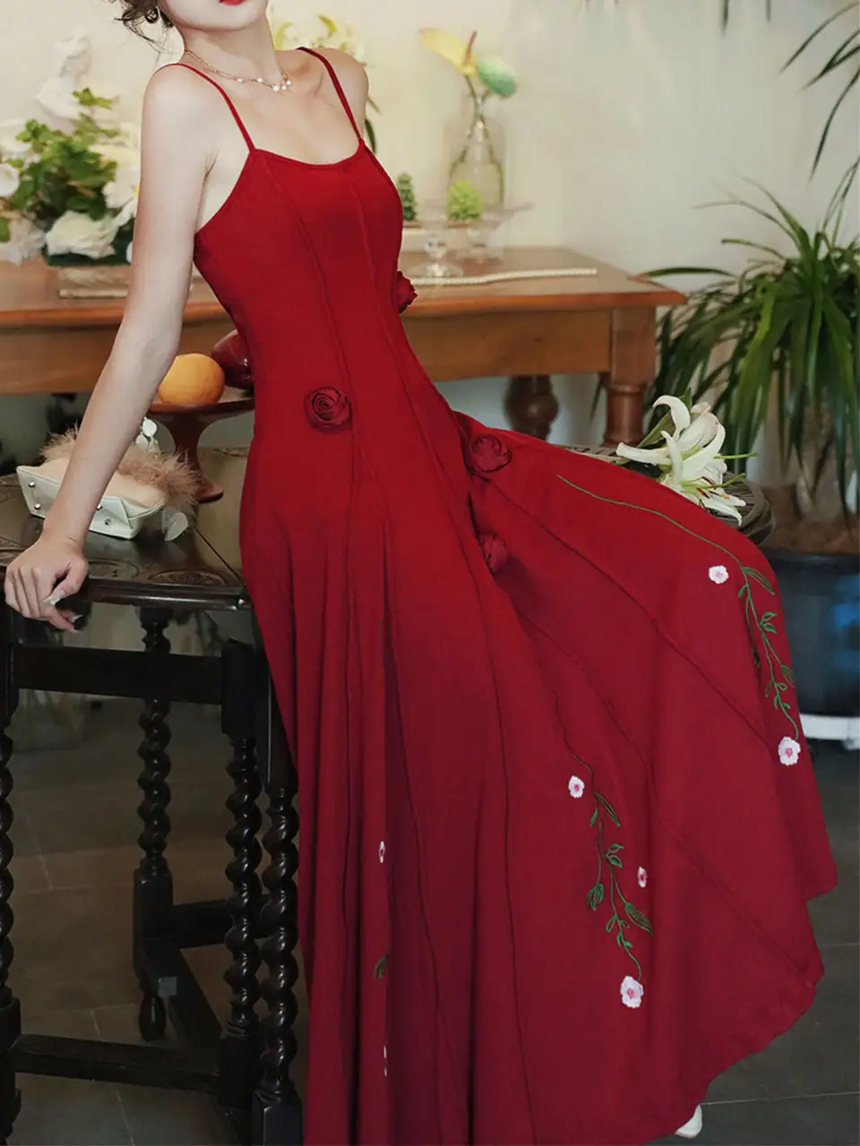 Spaghetti Strap Swing Party Party Maxi Dress