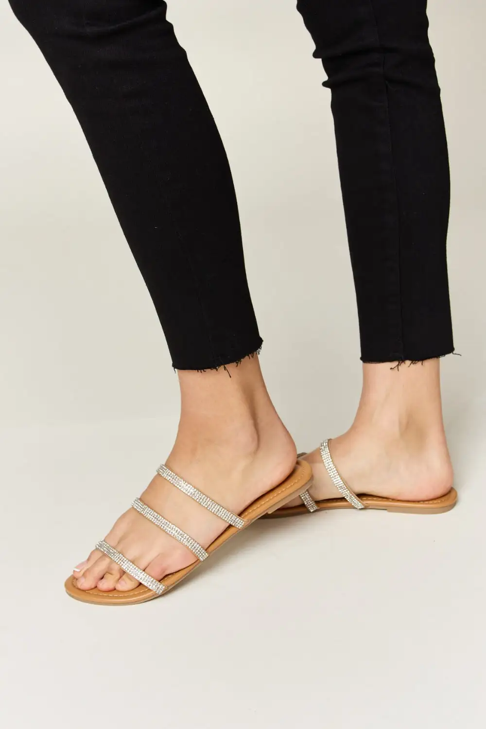 Rhinestone Flat Sandals