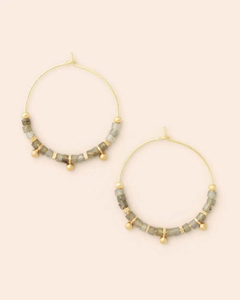 Gemstone Refined Hoop Earrings