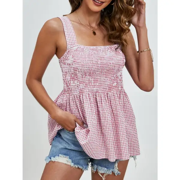 Smocked Square Neck Tank