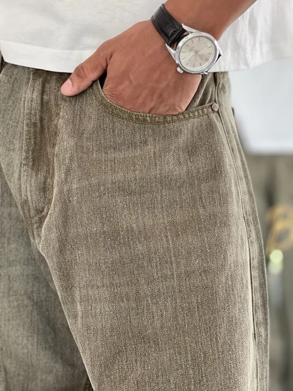 Relaxed-Fit Tapered Barrel Jeans