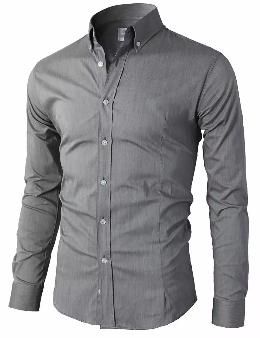Button Down Long Sleeve Slim Fit Dress Shirt
