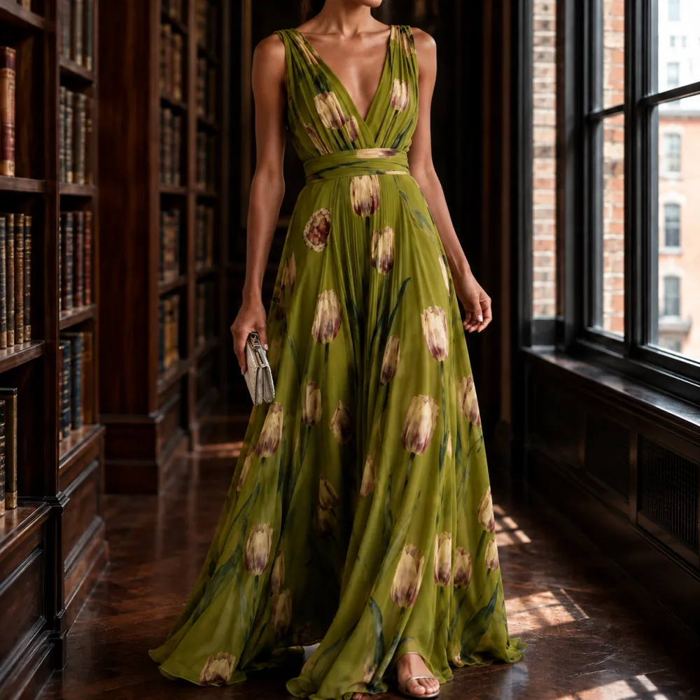 Printed Soft Maxi Dress