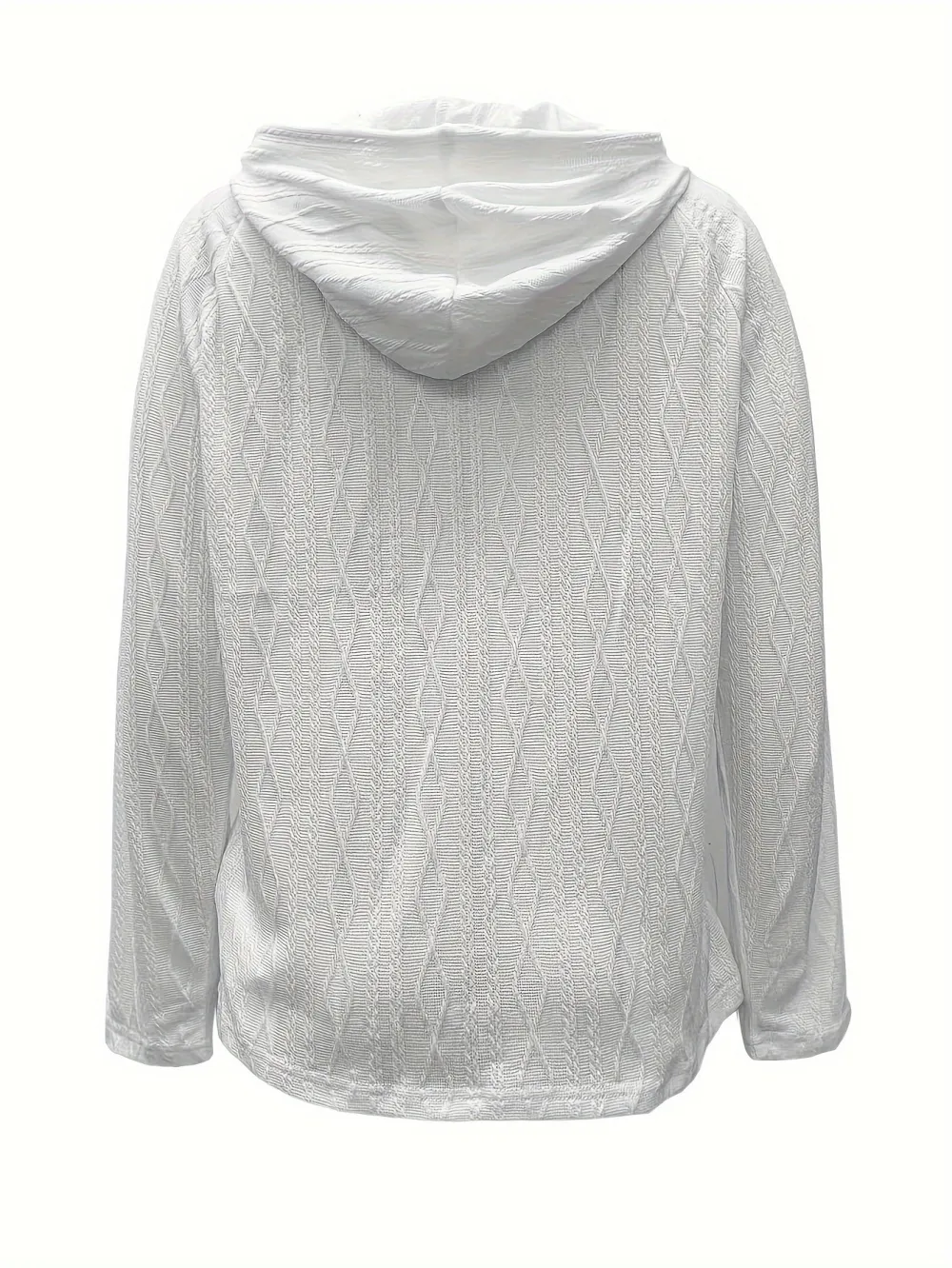 Cable Knit Drawstring Hooded Sweater