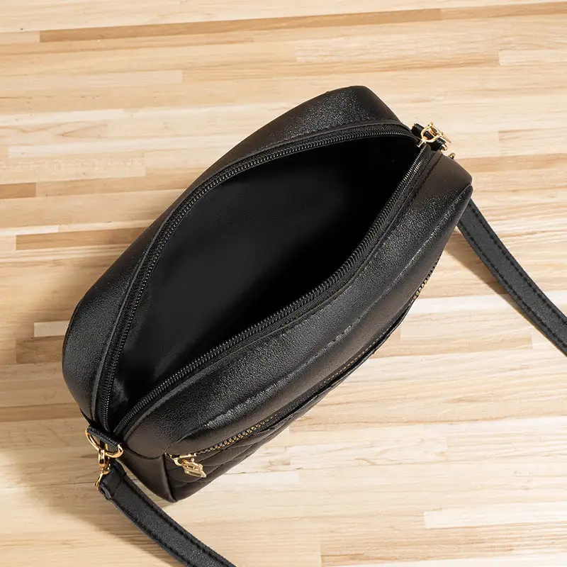 Minimal Roomy Textured Crossbody Bag