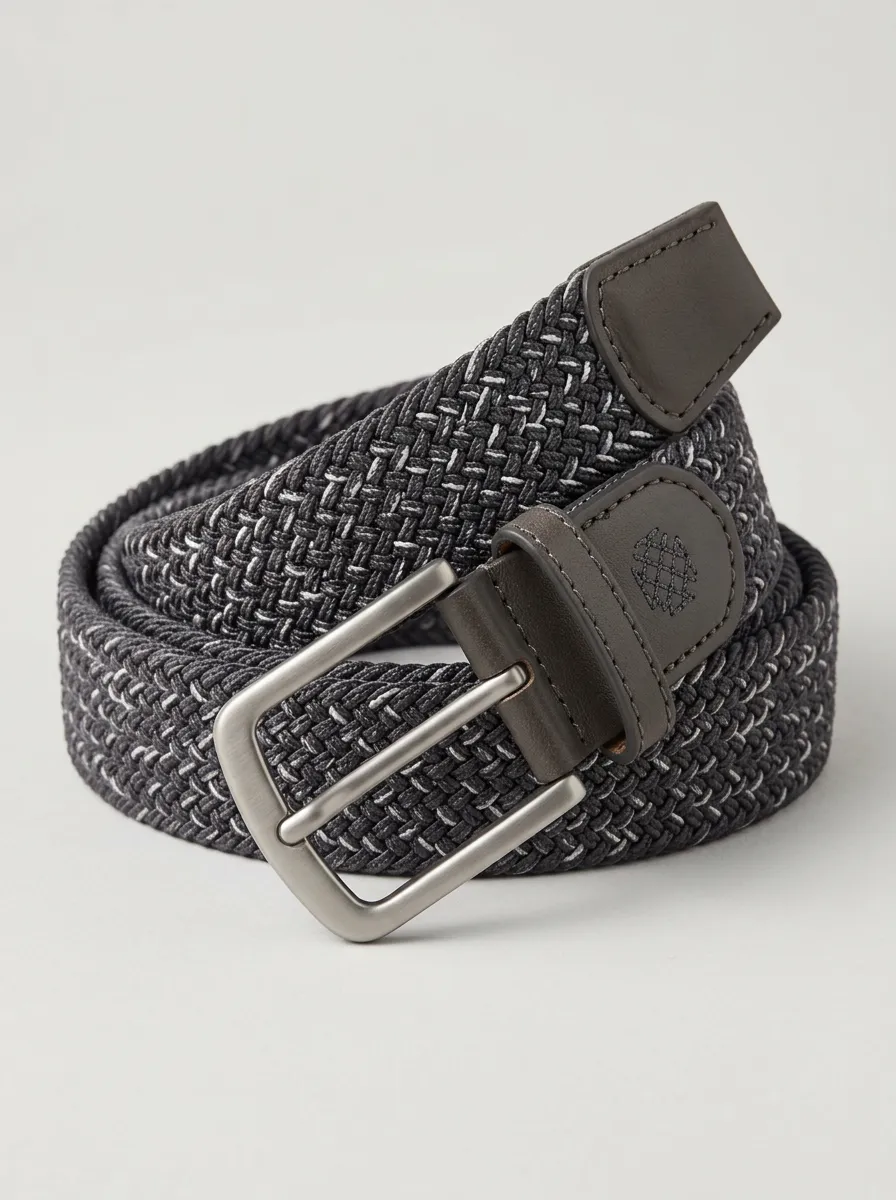 Men's Performance Heritage Casual Grey Stretch Woven Belt