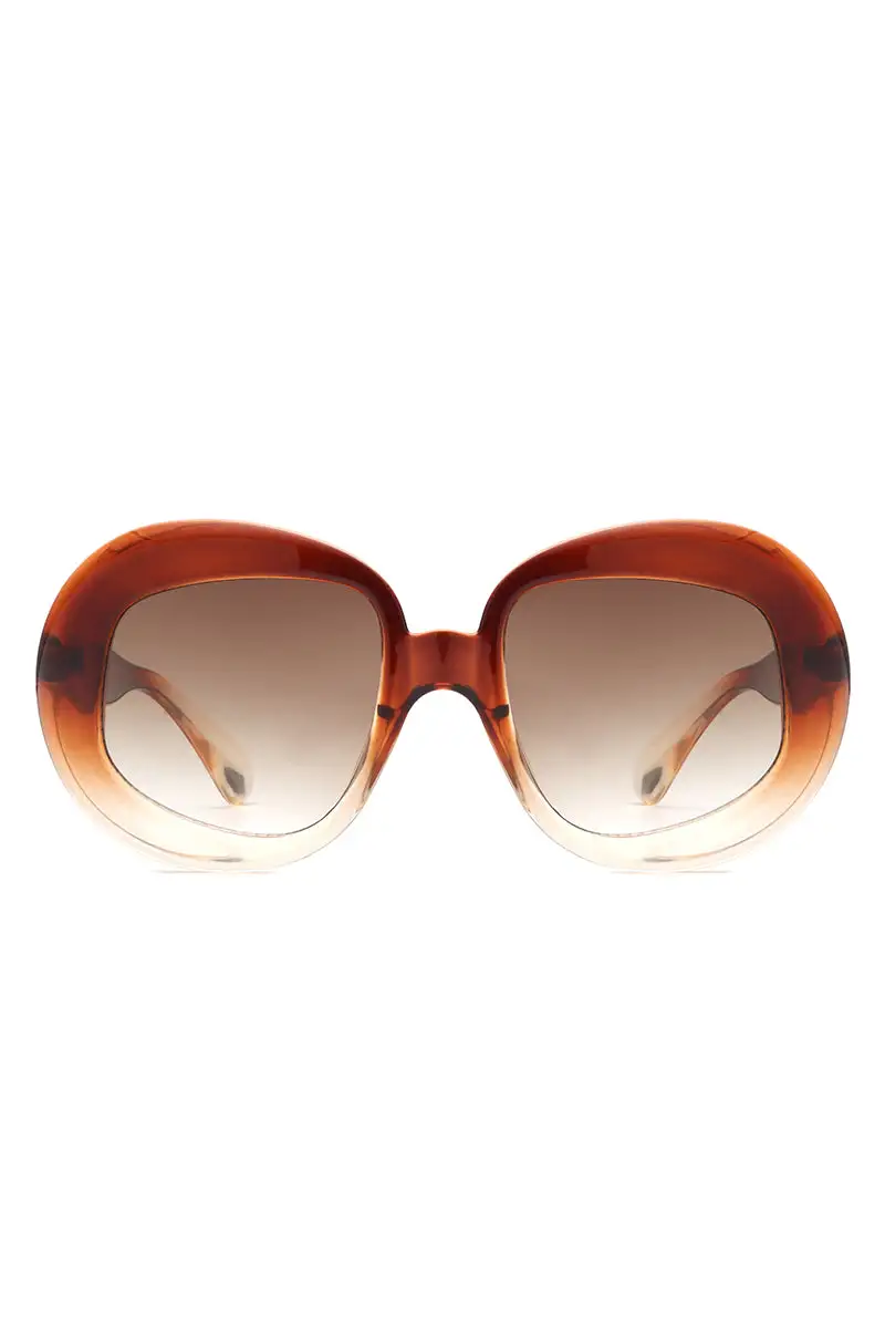 Sleek Oval Round Frame Sunglasses