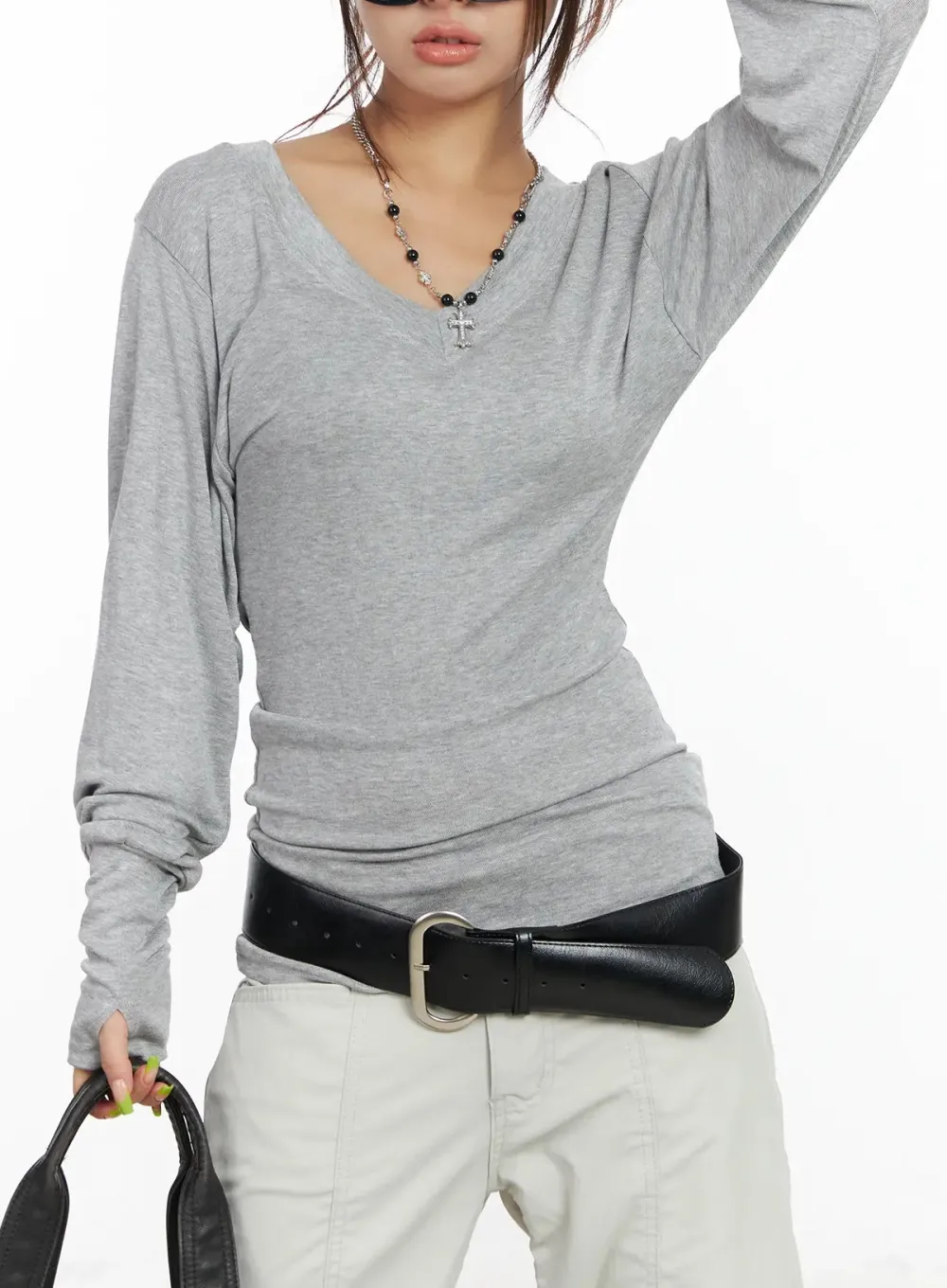 V-Neck Long Sleeve Tee