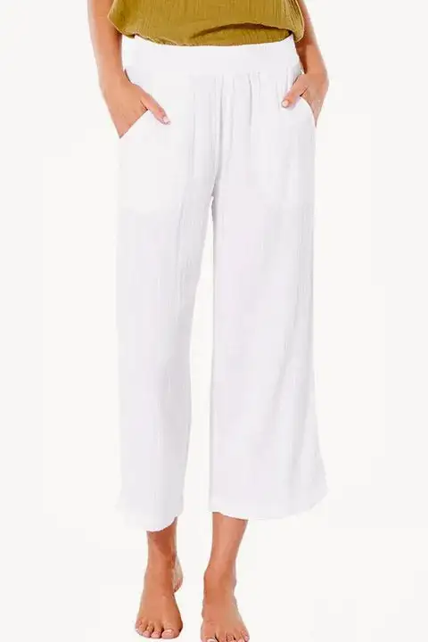 Cropped Cotton Pocket Pants