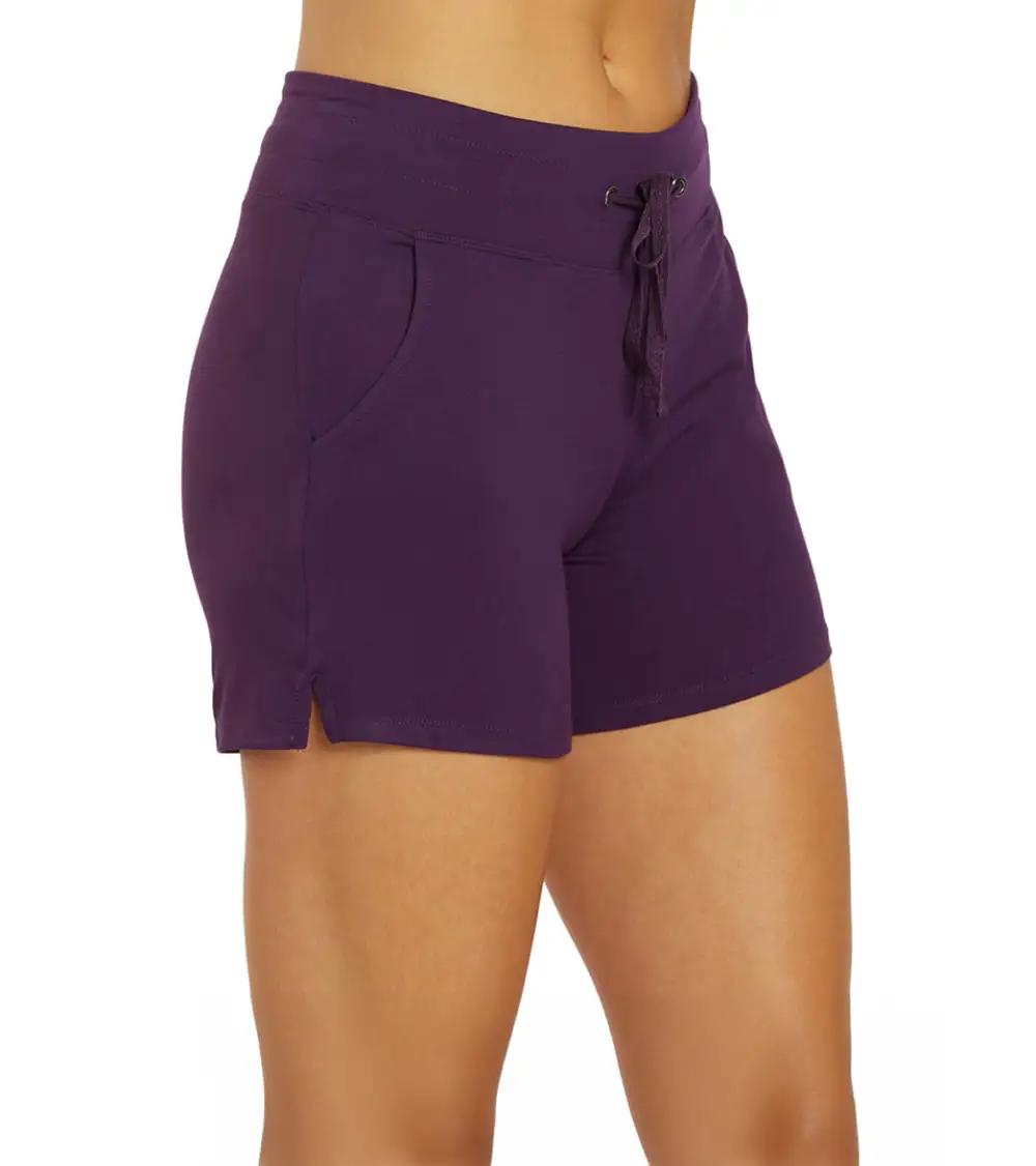 Drawcord Side Pocket Yoga Shorts