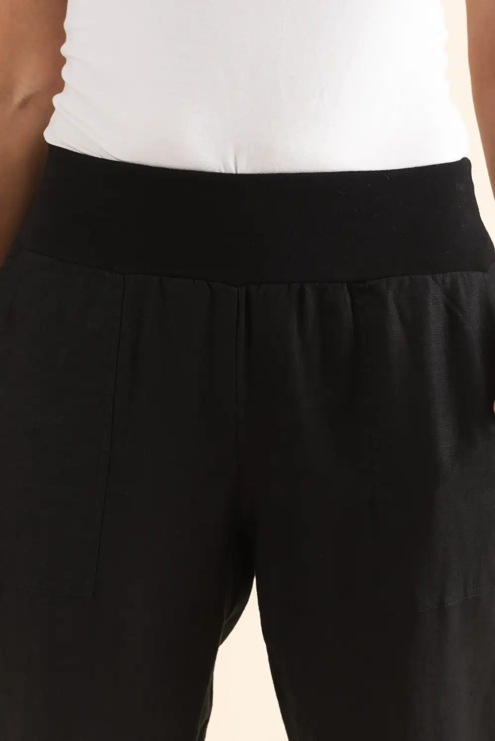 Slim Pants With Mid Rise And Elastic Waist