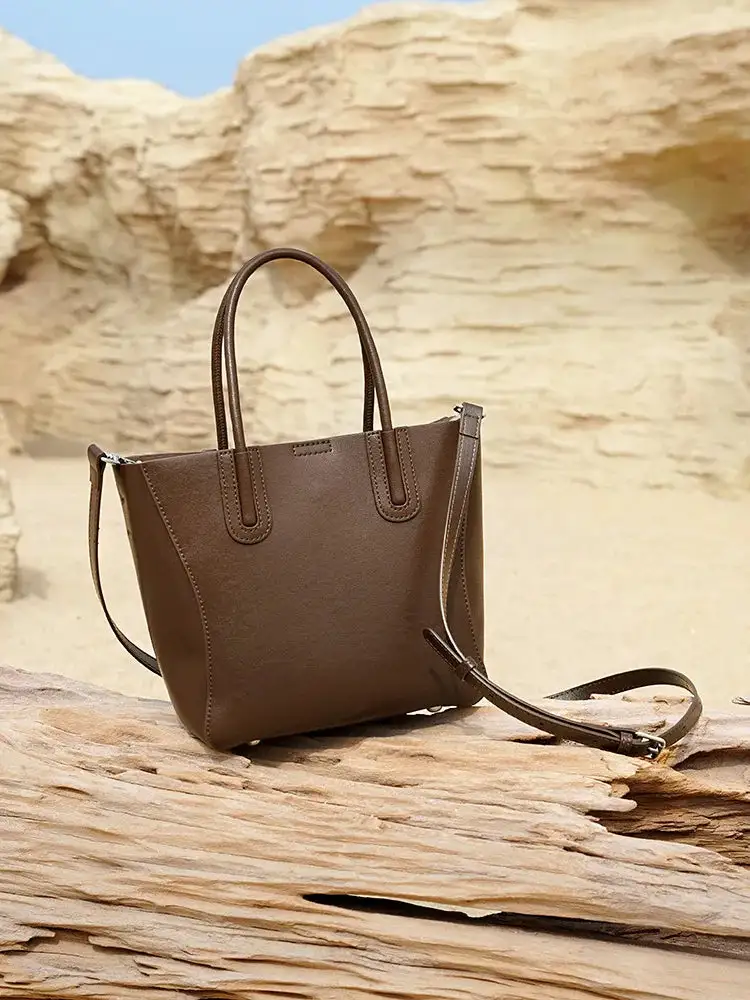 Genuine Leather Bucket Bag Timeless Functional