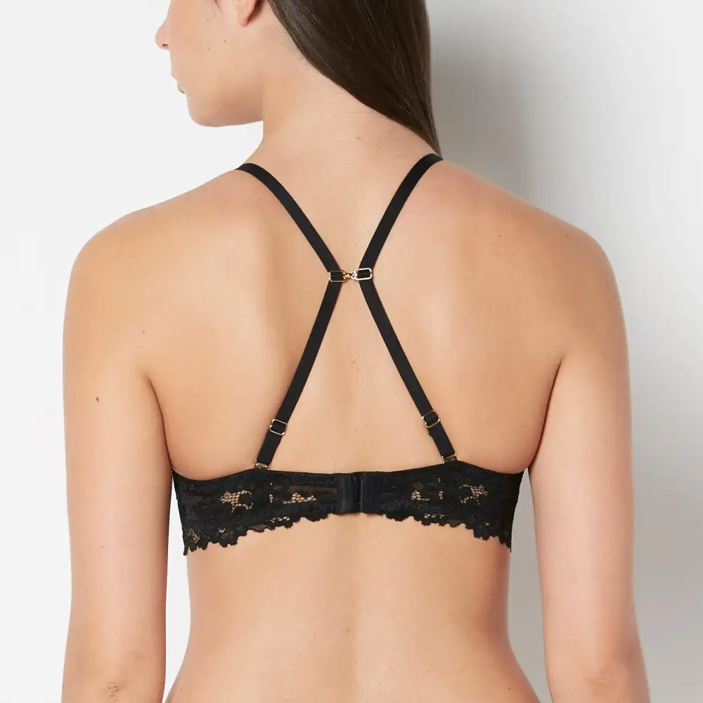 Up Cup Plunge Bra With Romantic Lace Wing