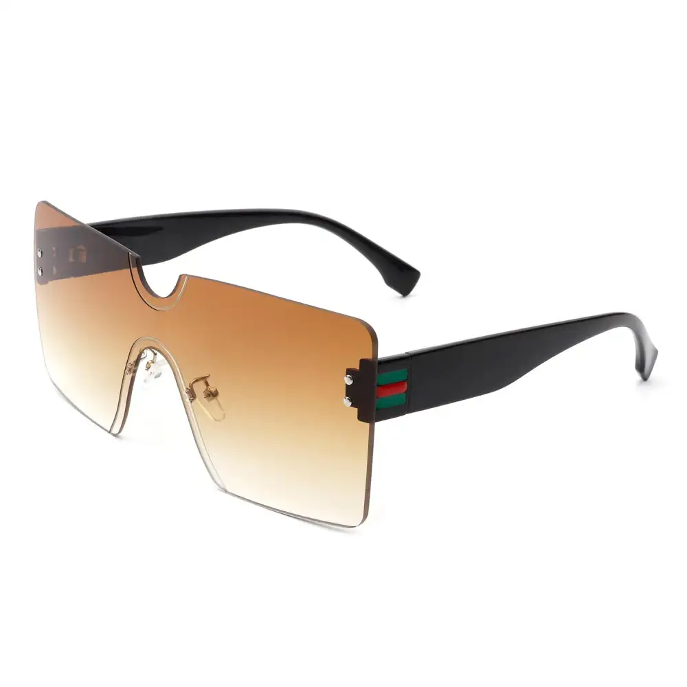Woven Square Rimless Frame Sunglasses