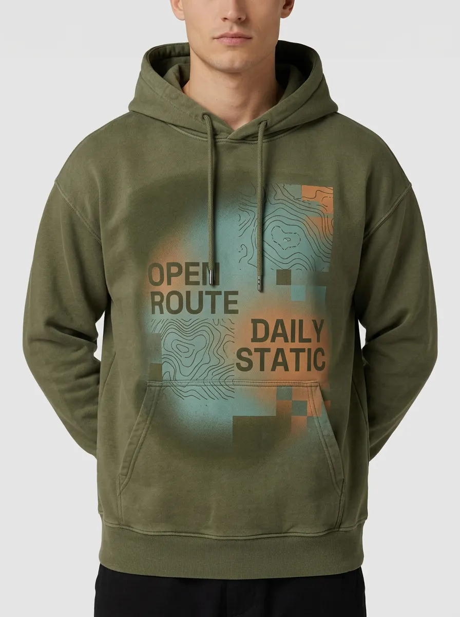 Graphic Topographic Men's Graphic Hoodie