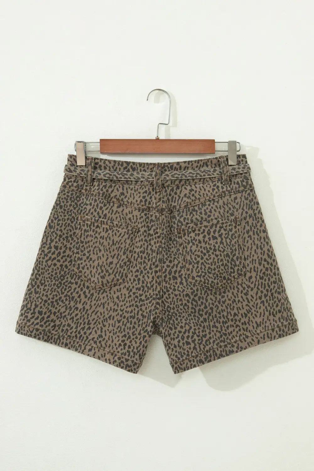 Refined Leopard-Print Denim Shorts